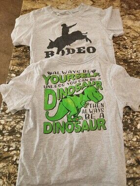 Kids Gray Short-Sleeve Dinosaur Graphic Tee
